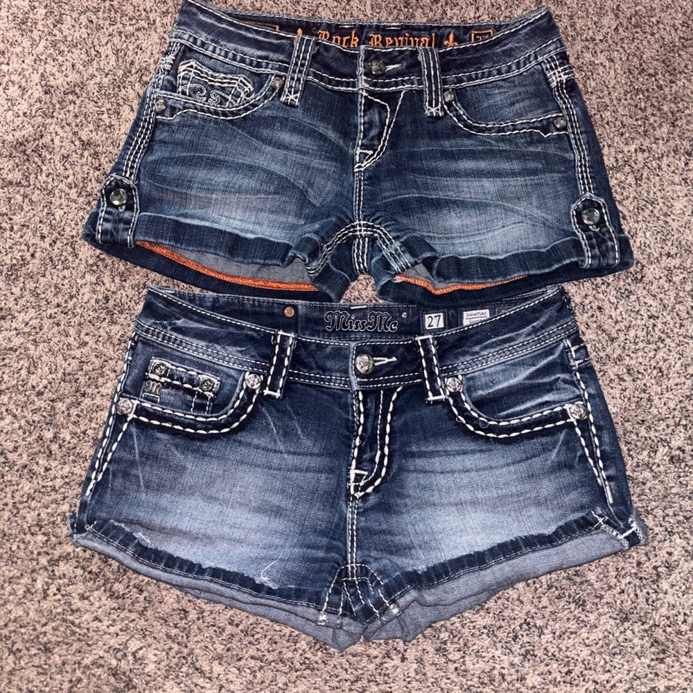 Bundle Rock Revival & Miss Me Denim Shorts Size 27